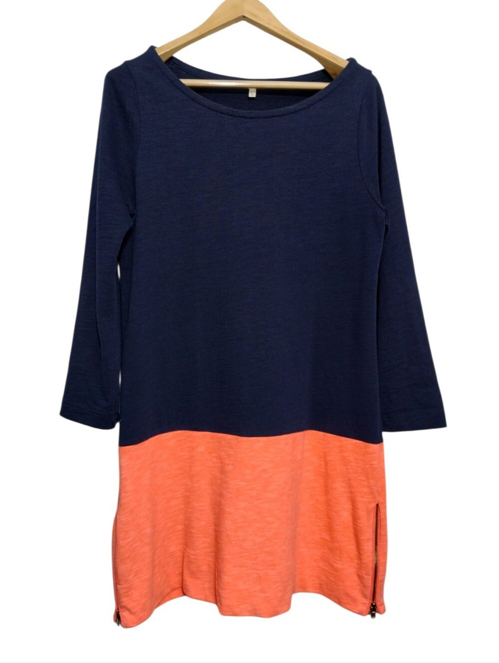 J.Crew Maritime Colorblock Shift Dress in Navy Women's L Cotton Nautical Preppy